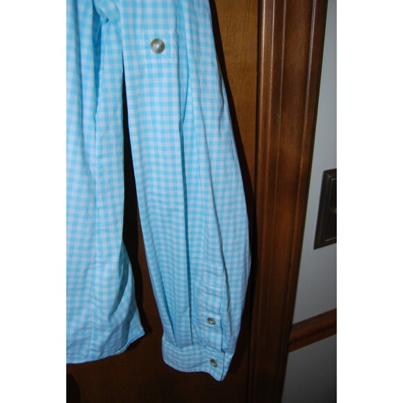 ORVIS Blue White Gingham Plaid Outdoor Performance Button Down Shirt M - Picture 4 of 6
